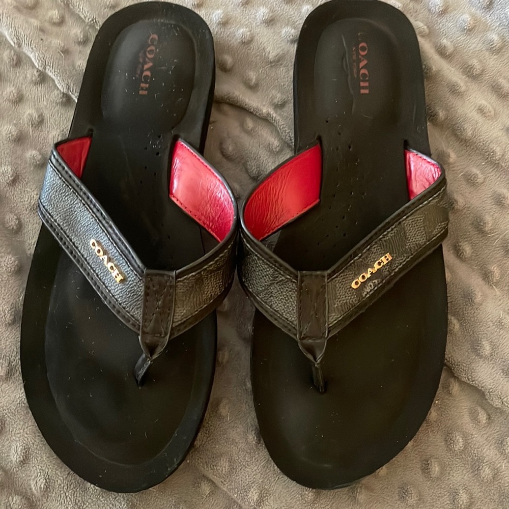 Coach black Judy flip flops!
